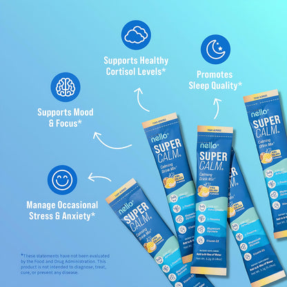 Supercalm Powdered Drink Mix, Raspberry Lemonade, L Theanine, Ksm-66 Ashwagandha, Magnesium Glycinate, Vitamin D 3, Supplements for Relaxation & Focus, No Sugar, Non GMO, On The Go(20 Servings)