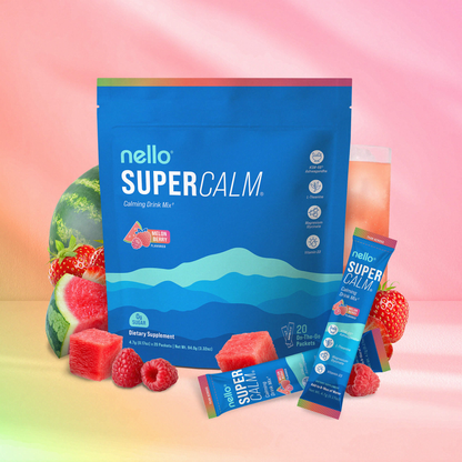 Supercalm Powdered Drink Mix, Raspberry Lemonade, L Theanine, Ksm-66 Ashwagandha, Magnesium Glycinate, Vitamin D 3, Supplements for Relaxation & Focus, No Sugar, Non GMO, On The Go(20 Servings)